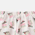 Tom and Jerry 2-piece Toddler Girl Ruffle and Heart Print Tee and Pants Set Dark Pink