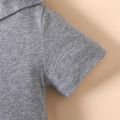 Baby Boy Camouflage Colorblock 3D Ears Hooded Short-sleeve Jumpsuit Grey