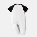 Batman Baby Boy Graphic Raglan-sleeve Jumpsuit Black/White