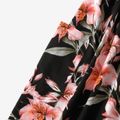 Family Matching Allover Floral Print V Neck Spaghetti Strap Button Dresses and Colorblock Short-sleeve T-shirts Sets ColorBlock
