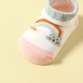 meias de cola antiderrapante gráfico de nuvem arco-íris para bebês / crianças Branco
