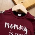 Toddler Girl Letter Leopard Print Casual Short-sleeve Tee Red image 4