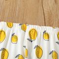 Toddler Girl Casual Lemon Print Elasticized Pants Pale Yellow