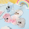 5 pares de meias de painel de malha gráfica para bebê/criança/criança Rosa image 1