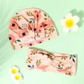 2-pack Flower Pattern Bowknot Turban Headband for Mom and Me Rose Gold