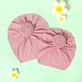 Pure Color Swirl Flower Headband Turban for Mom and Me Light Pink image 1