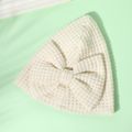 Newborn Baby Pure Color Bow Knitted Hat White