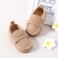 Baby / Toddler Topstitching Design Pure Color Soft Sole Prewalker Shoes Khaki image 3