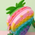 Kids Rainbow Silicone Sensory Strawberry Stress Relief Toy Mini Coin Purse Crossbody Shoulder Bag Color-A