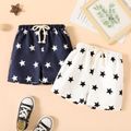 Toddler Boy Casual Stars Print Elasticized Shorts White