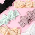3-pack Pure Color Hollow Out Bow Headband for Girls White