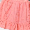 Toddler Girl Hollow out Ruffled Elasticized Pink Skirt Pink