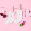 Baby-/Kleinkind-Kirsch-Blumengrafik-Salatbesatz-Mesh-Socken weiß image 1