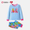 Care Bears Mommy and Me Stripe and Love Top and Allover Pants Set BLUEWHITE