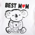 Mother's Day Toddler Boy Letter Koala Print Short-sleeve Tee White
