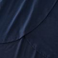 Family Matching Dark Blue V Neck Spaghetti Strap Tulip Hem Dresses and Colorblock Short-sleeve T-shirts Sets blueblack