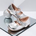 Toddler / Kid Wavy Edge Floral Velcro Flat Mary Jane Shoes Silver