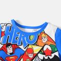 Justice League 2-piece Kid Boy Super Heros Colorblock Tee and Shorts Set Blue
