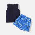 PAW Patrol 2-piece Toddler Boy Letter Print Sleeveless Cotton Tee and Allover Print Shorts Set Blue