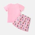 PAW Patrol 2-piece Toddler Girl Letter Print Cotton Tee and Skirt Set Pink