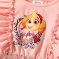 Paw Patrol Kleinkind Mädchen Baumwolle gekräuselte Polka Dots mehrlagiges ärmelloses Netzspleißkleid rosa