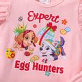 PAW Patrol 2-piece Toddler Girl Easter Letter Print Flutter-sleeve Pink Cotton Tee and Ruffled Shorts Set Pink