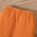 2pcs Baby Boy All Over Sailboat Print Short-sleeve T-shirt and 100% Cotton Crepe Shorts Set Orange