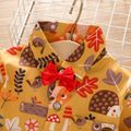 2pcs Baby Boy All Over Animal Print Long-sleeve Shirt and Jeans Set Yellow image 4