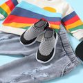 Toddler / Kid Striped Flying Woven Breathable Sock Sneakers Black / Gray image 4