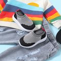 Toddler / Kid Striped Flying Woven Breathable Sock Sneakers Black / Gray image 3