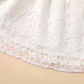 Toddler Girl Flounced Lace Design Sleeveless White Dress White