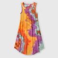 Family Matching Tie Dye Sleeveless Tank Dresses and Short-sleeve T-shirts Sets Colorful image 2