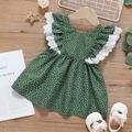 Baby Girl Allover Floral Print Ruffle Lace Sleeveless Dress Multi-color