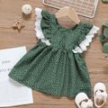 Baby Girl Allover Floral Print Ruffle Lace Sleeveless Dress Multi-color