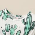Baby Girl All Over Green Cactus Print Short-sleeve Dress GrassGreen