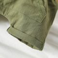 Baby Boy Solid Elasticized Waist Loose Fit Shorts with Pocket Army green image 5