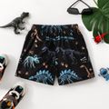 Toddler Boy Animal Dinosaur Print Elasticized Shorts Black