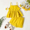 2-piece Toddler Girl Floral Design Layered Camisole and Elasticized Ginger Shorts Set Ginger-2