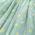 Toddler Girl Floral Daisy Embroidered Mesh Design Cami Dress Light Blue