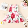 Baby Girl Allover Floral Print Flowy Sleeveless Tank Dress Color block