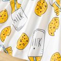 Baby Girl All Over Milk Bottle and Cookie Print Short-sleeve Dress TenderYellow