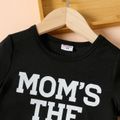Mother's Day Toddler Boy Letter Print Casual Short-sleeve Tee Black