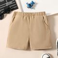 Toddler Boy Solid Fashionable Brown or Green or Blue Shorts LightBrown image 1