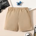 Toddler Boy Solid Fashionable Brown or Green or Blue Shorts LightBrown image 3