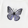 Toddler Girl Butterfly Embroidered/Print Short-sleeve Tee White image 4
