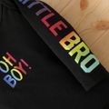 Baby Boy Rainbow Letter Print Long-sleeve Romper Black image 4