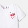 Superman Kid Boy Casual Letter Figure Print Short-sleeve Tee White