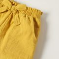 Toddler Girl 100% Cotton Solid Color Bowknot Design Paperbag Shorts Ginger-2 image 4