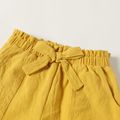 Toddler Girl 100% Cotton Solid Color Bowknot Design Paperbag Shorts Ginger-2 image 3
