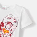 Superman Kid Boy Letter Figure Print Short-sleeve White Tee White